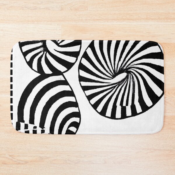Item preview, Black and White Abstract Mushrooms - Stripes - High Contrast Expressionism designed and sold by Inomaly Art.
