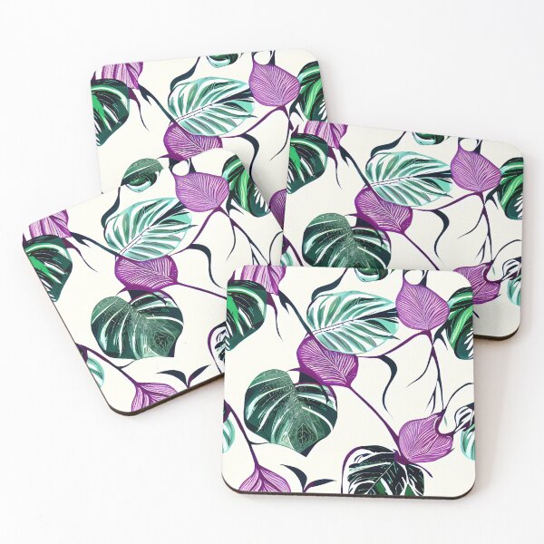 Item preview, Monstera Leaf Violet Green Pattern designed and sold by supeart.