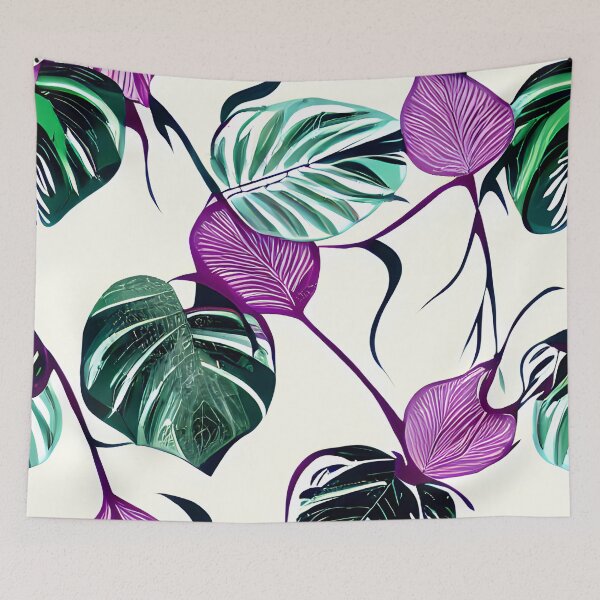 Item preview, Monstera Leaf Violet Green Pattern designed and sold by supeart.