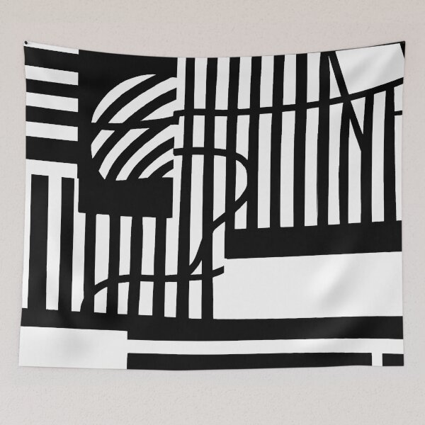 Item preview, Black and White Abstract Art - Stripes - High Contrast Expressionism designed and sold by Inomaly Art.