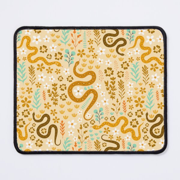 Item preview, Snake Floral Pattern - peach yellow designed and sold by prirajdesigns.