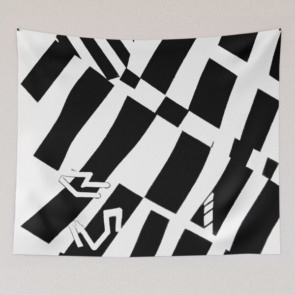 Item preview, Black and White Abstract Blocks - Stripes - High Contrast Expressionism designed and sold by Inomaly Art.