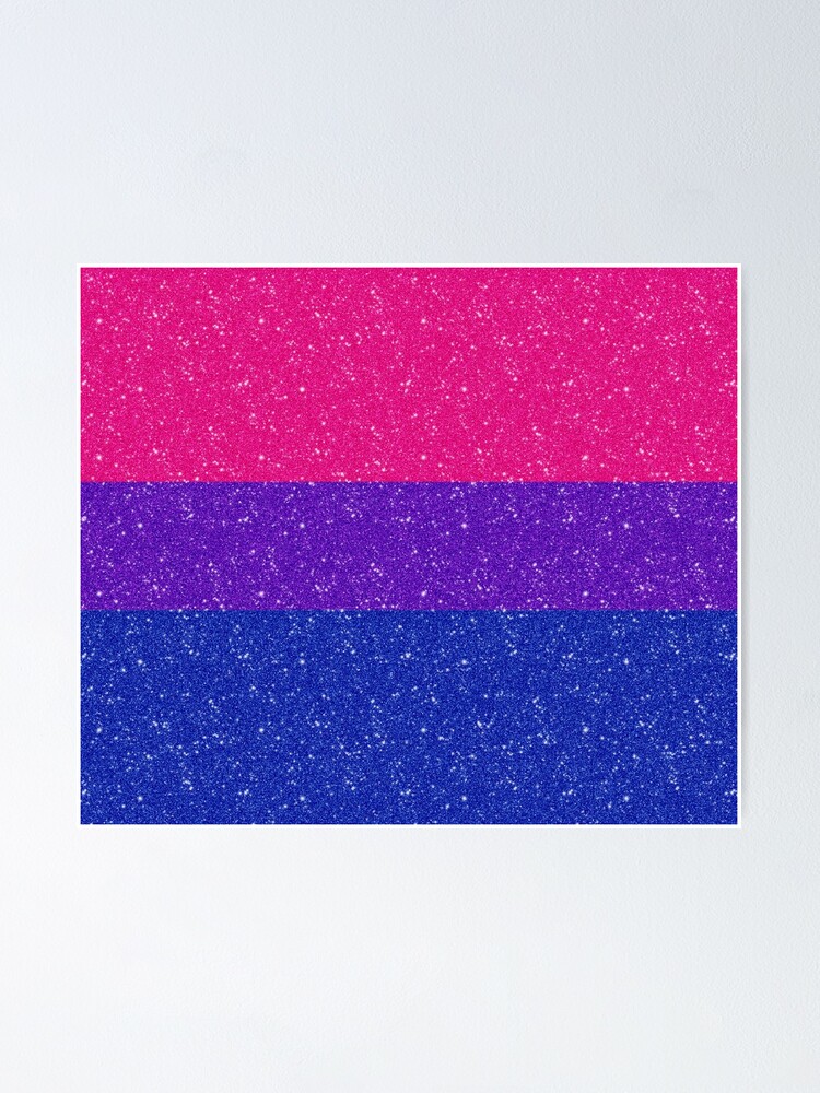 Faux Glitter Bisexual Pride Flag Background Poster For Sale By