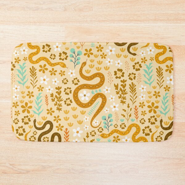 Item preview, Snake Floral Pattern - peach yellow designed and sold by prirajdesigns.