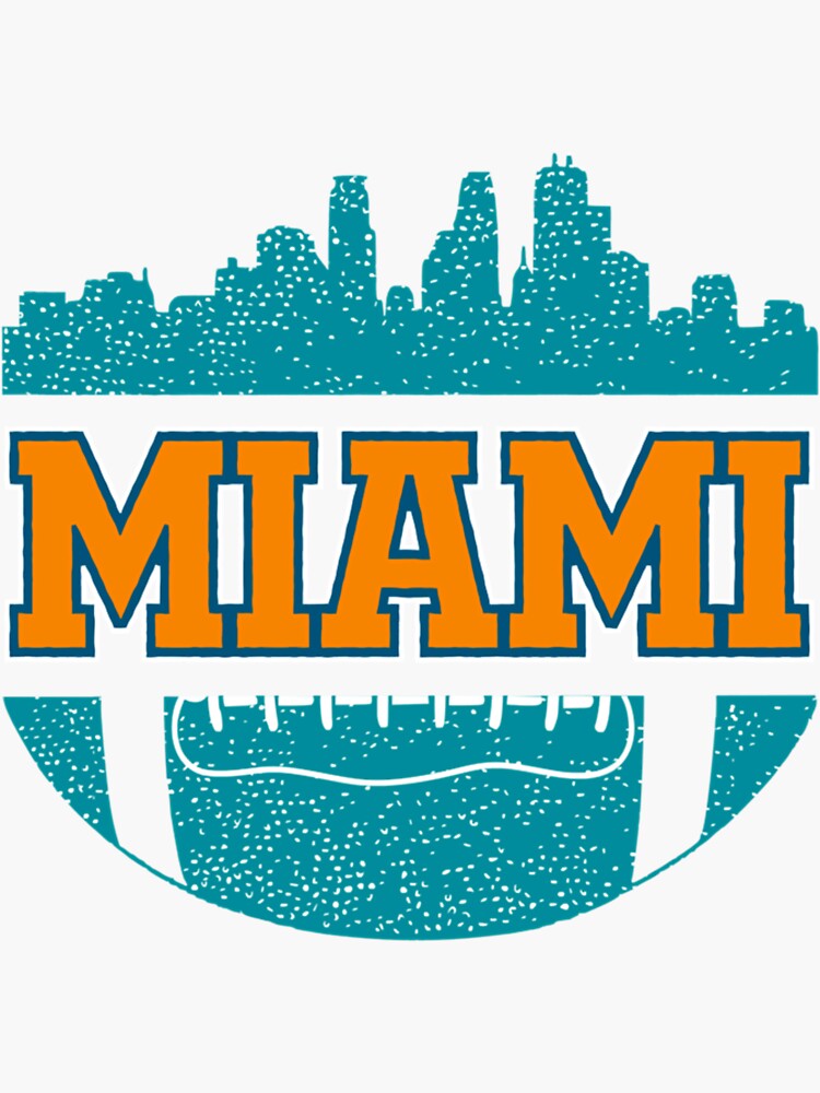 1966 First ever Miami Dolphins Logo Retro Vintage Sticker Decal