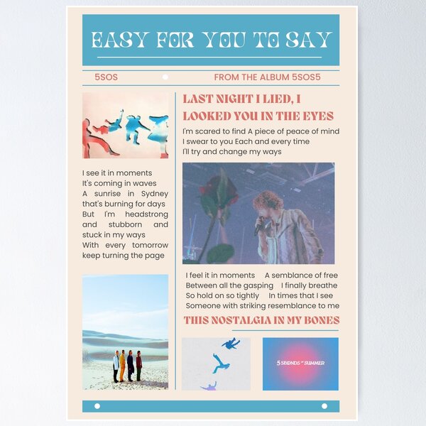 Item preview, easy for you song poster newspaper designed and sold by islandchicart.