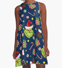 Grinch pattern A-Line Dress