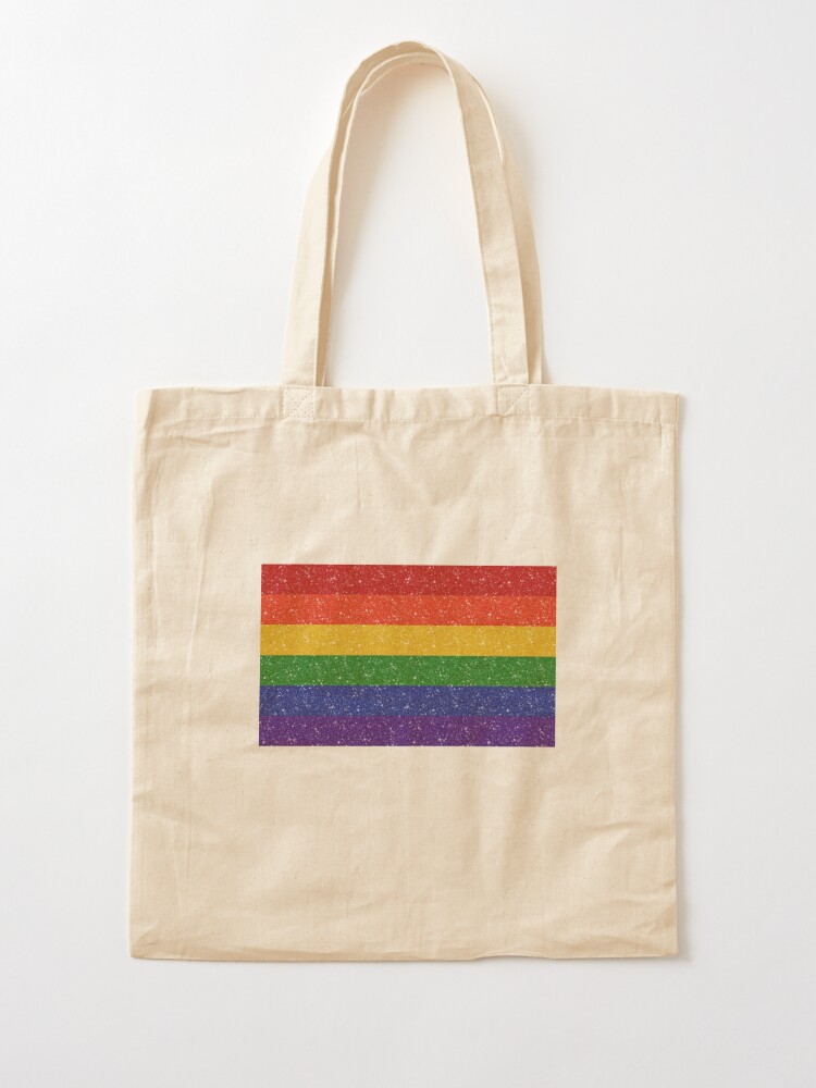 Rainbow Pride Tote Bag LGBTQ Gay Flag 100% Cotton Shopping Bag 