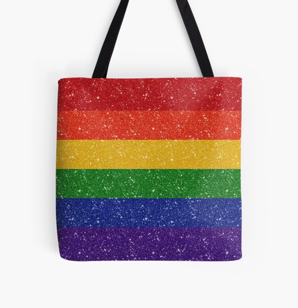 Faux Glitter LGBTQ Pride Rainbow Flag Background | Tote Bag