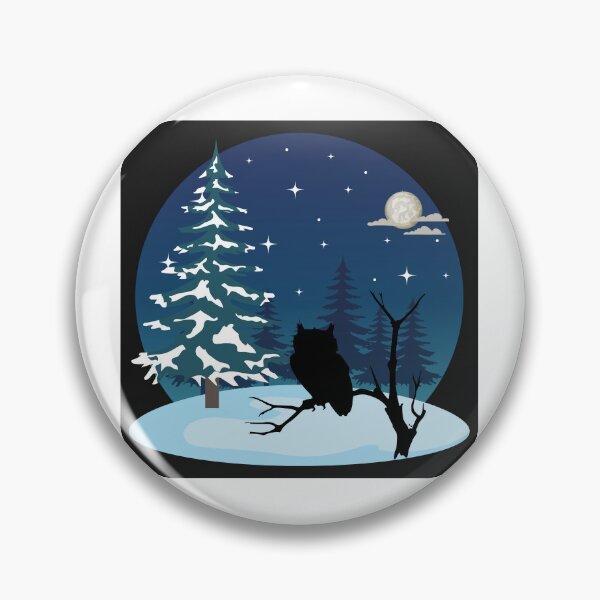 Item preview, Winter Nights Fullmoon Snowy Owl Silhouette Art Square designed and sold by 27th-Tee.