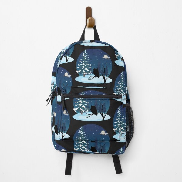 Item preview, Winter Nights Fullmoon Snowy Owl Silhouette Art Square designed and sold by 27th-Tee.