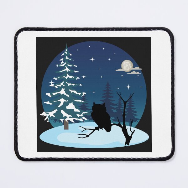 Item preview, Winter Nights Fullmoon Snowy Owl Silhouette Art Square designed and sold by 27th-Tee.
