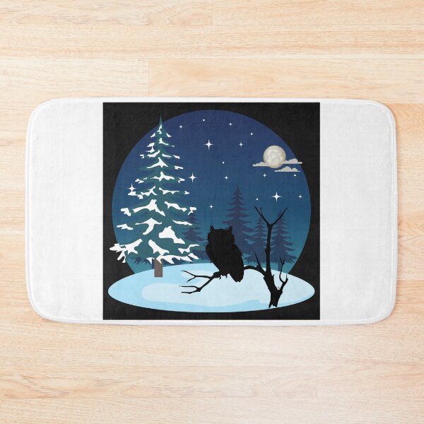 Item preview, Winter Nights Fullmoon Snowy Owl Silhouette Art Square designed and sold by 27th-Tee.
