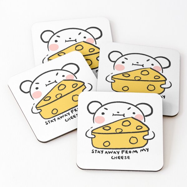Item preview, Stay away from my cheese | White mouse with cheese  designed and sold by iristocat.