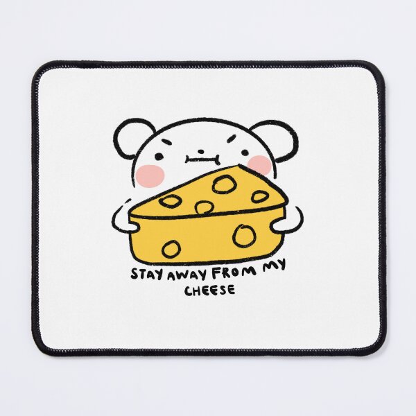 Item preview, Stay away from my cheese | White mouse with cheese  designed and sold by iristocat.