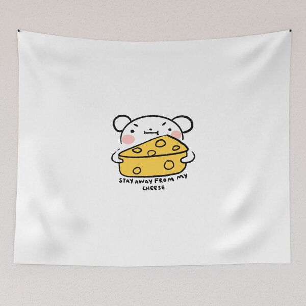 Item preview, Stay away from my cheese | White mouse with cheese  designed and sold by iristocat.