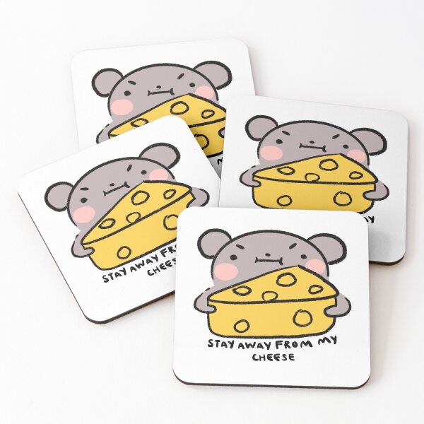 Item preview, Stay away from my cheese | Tawny tan mouse with cheese  designed and sold by iristocat.