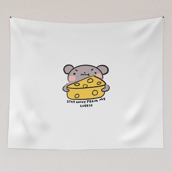 Item preview, Stay away from my cheese | Tawny tan mouse with cheese  designed and sold by iristocat.