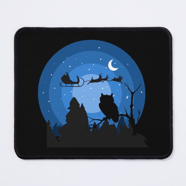 Item preview, Winter Nights Snowy Owl and Santa Silhouette Art designed and sold by 27th-Tee.