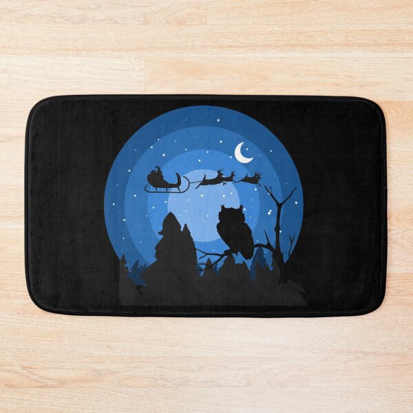 Artikelvorschau, Winternächte Snowy Owl und Santa Silhouette Art entworfen und verkauft von 27th-Tee.