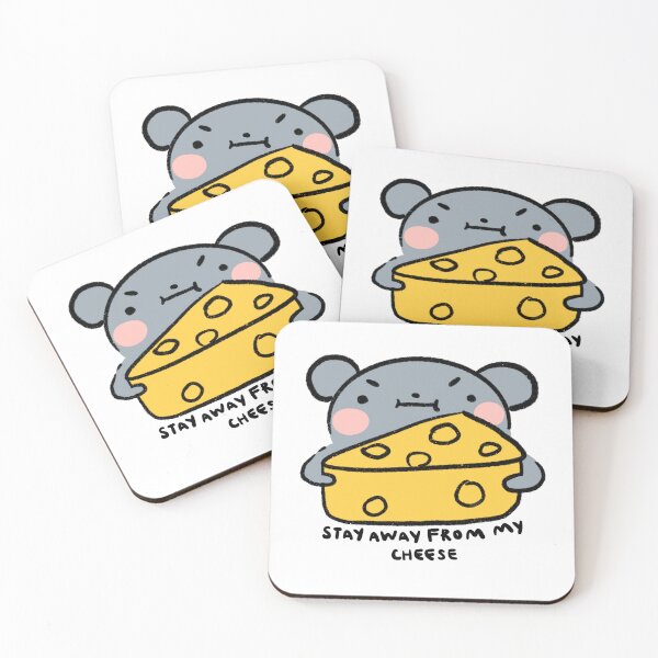 Item preview, Stay away from my cheese | Blue Grey mouse with cheese  designed and sold by iristocat.