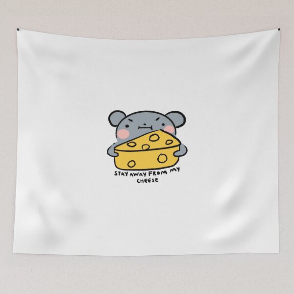 Item preview, Stay away from my cheese | Blue Grey mouse with cheese  designed and sold by iristocat.
