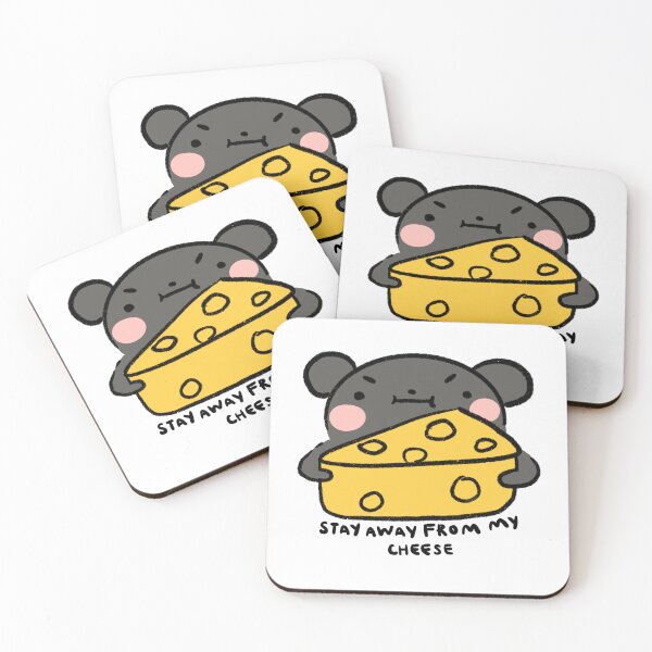 Item preview, Stay away from my cheese | Dark Grey mouse with cheese  designed and sold by iristocat.