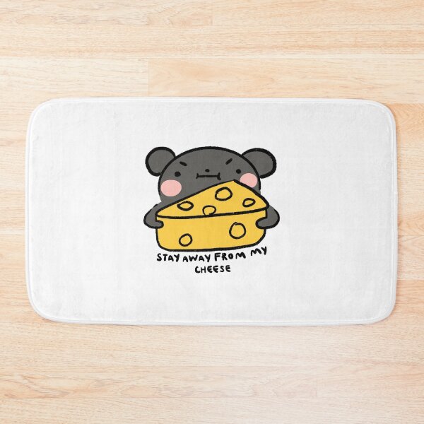 Item preview, Stay away from my cheese | Dark Grey mouse with cheese  designed and sold by iristocat.