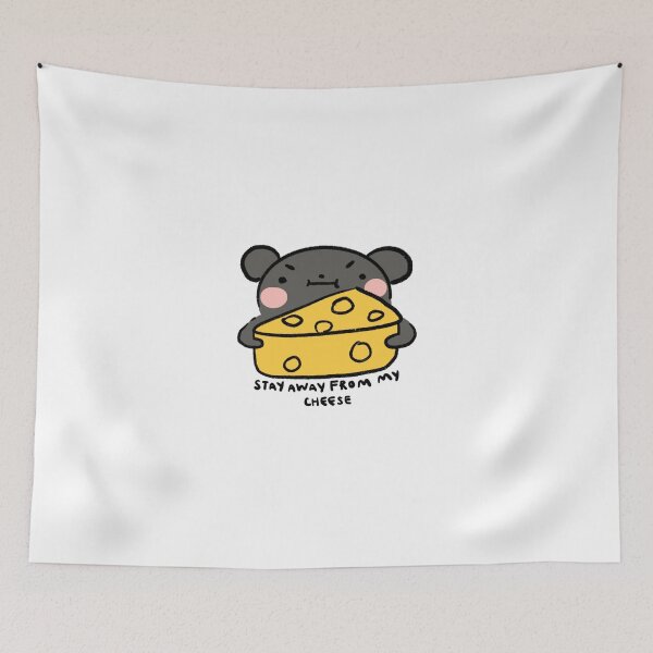Item preview, Stay away from my cheese | Dark Grey mouse with cheese  designed and sold by iristocat.