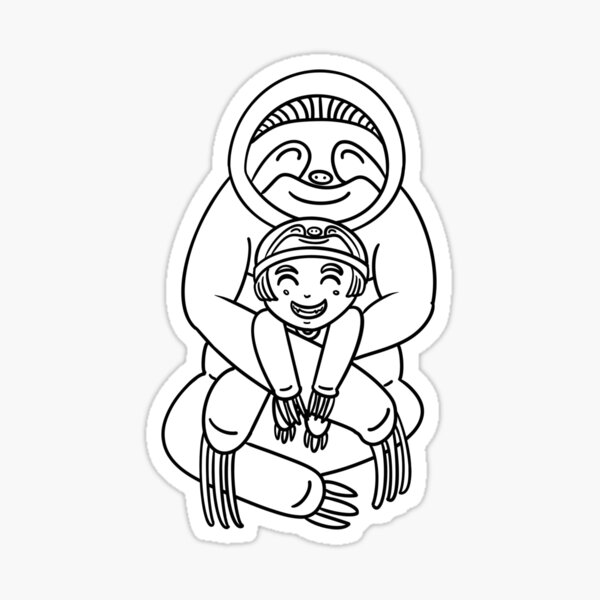 Cute sloth hug Sticker