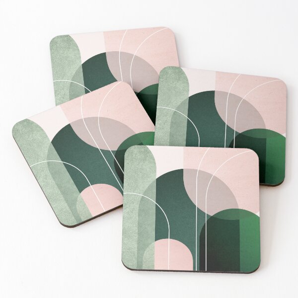 Item preview, Mid Century Arches in Pink and Green 2 designed and sold by UrbanEpiphany.