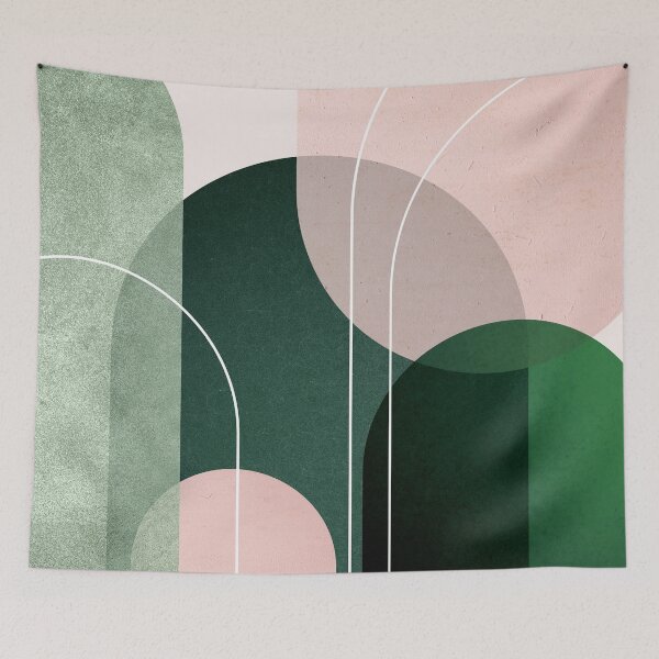 Item preview, Mid Century Arches in Pink and Green 2 designed and sold by UrbanEpiphany.