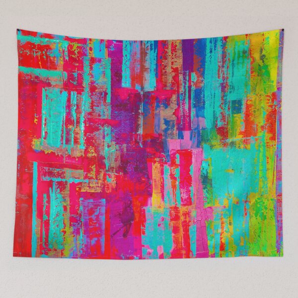 Item preview, Contemporary Art, Unique Art, Colorful, Red, Aqua, Vibrant designed and sold by DoraWoodrumArt.