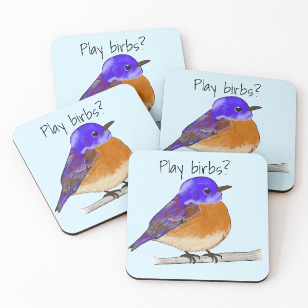 Item preview, Play birbs? Wingspan board game cute western bluebird - black text designed and sold by Artbyacat.