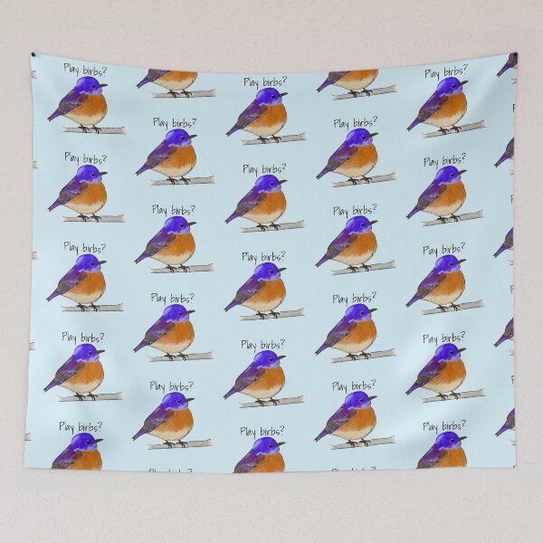 Item preview, Play birbs? Wingspan board game cute western bluebird - black text designed and sold by Artbyacat.