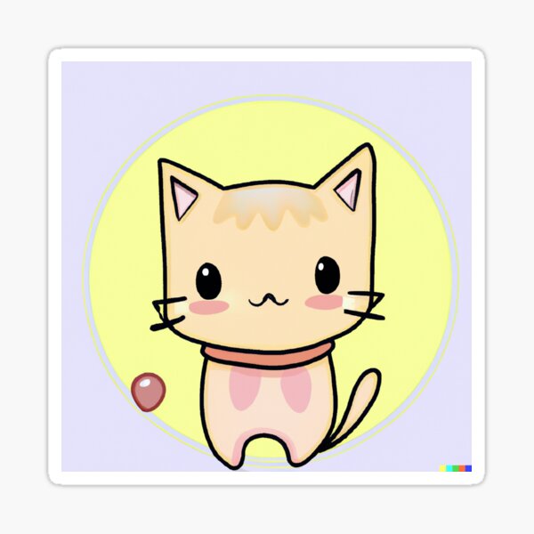 Item preview, Kawaii Cartoon Cat Cute designed and sold by StickerBird.