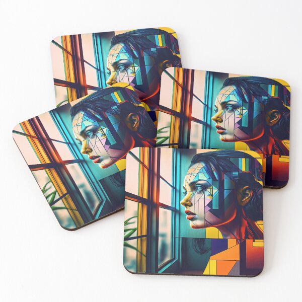 Item preview, Ai Generated Woman behind a window as Modern Art Poster designed and sold by WartonnoArt.