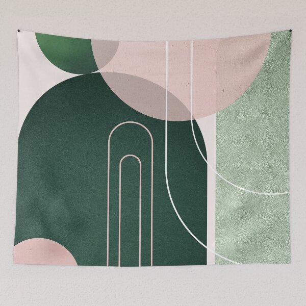 Item preview, Mid Century Arches in Pink and Green 3 designed and sold by UrbanEpiphany.