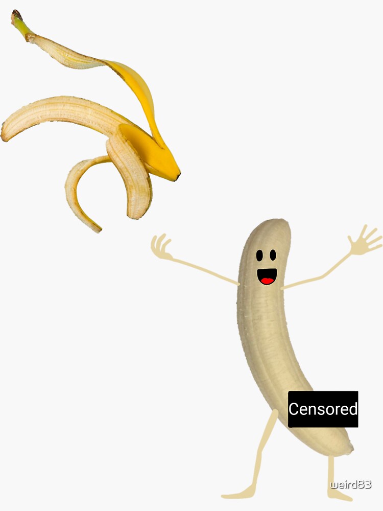 Naked Banana Stripper Funny Nudist Peel Censored Nude Inappropriate Cute Fruit Sticker For