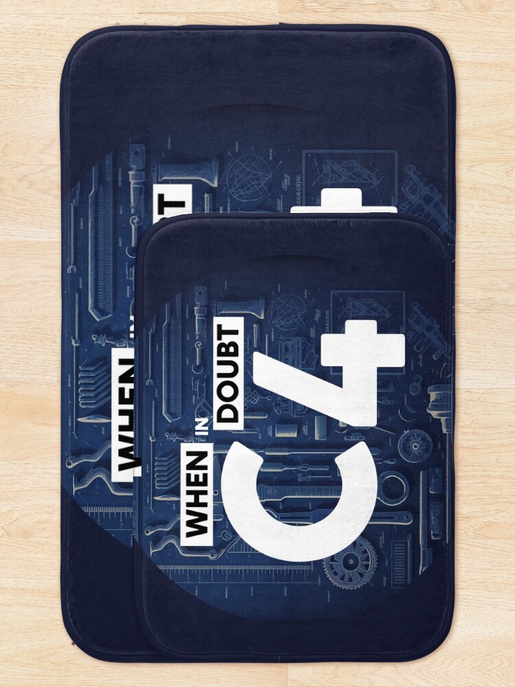 Thumbnail 5 of 6, Bath Mat, When In Doubt C4 designed and sold by RogueDroid.