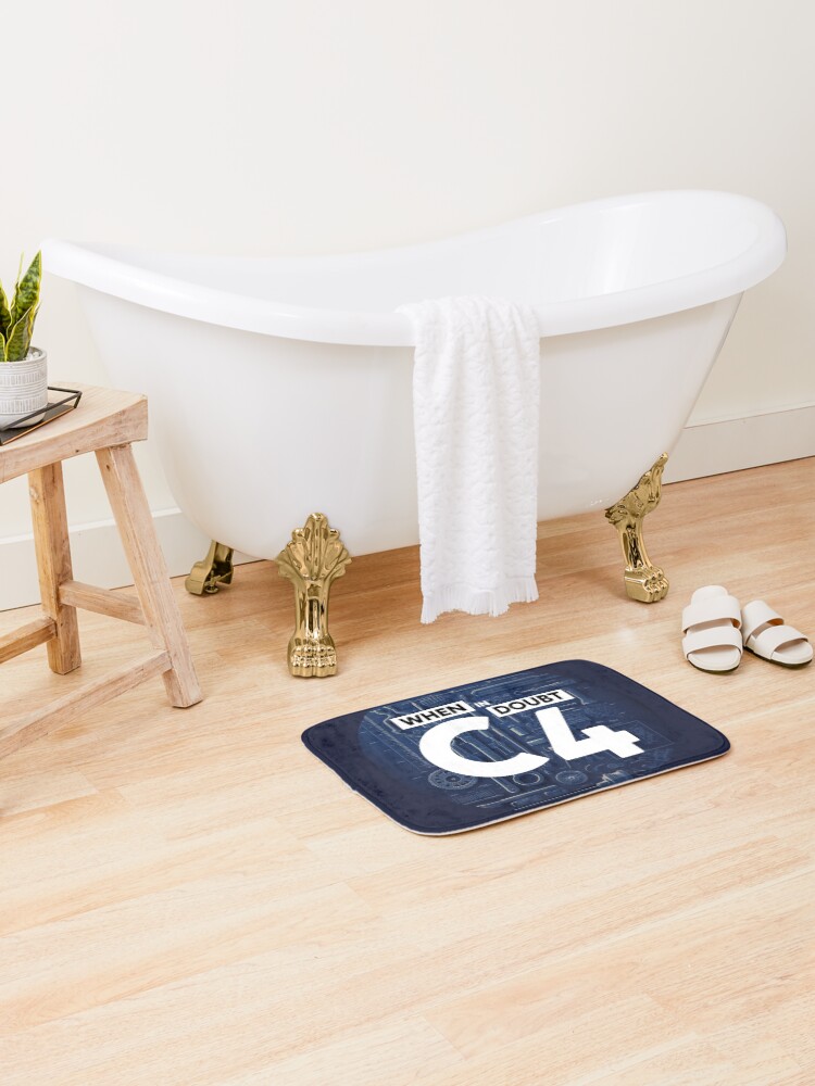 Thumbnail 2 of 6, Bath Mat, When In Doubt C4 designed and sold by RogueDroid.