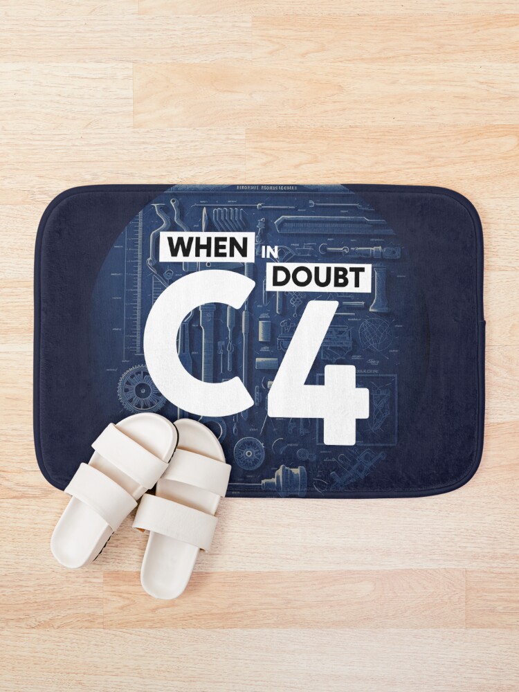 Thumbnail 1 of 6, Bath Mat, When In Doubt C4 designed and sold by RogueDroid.