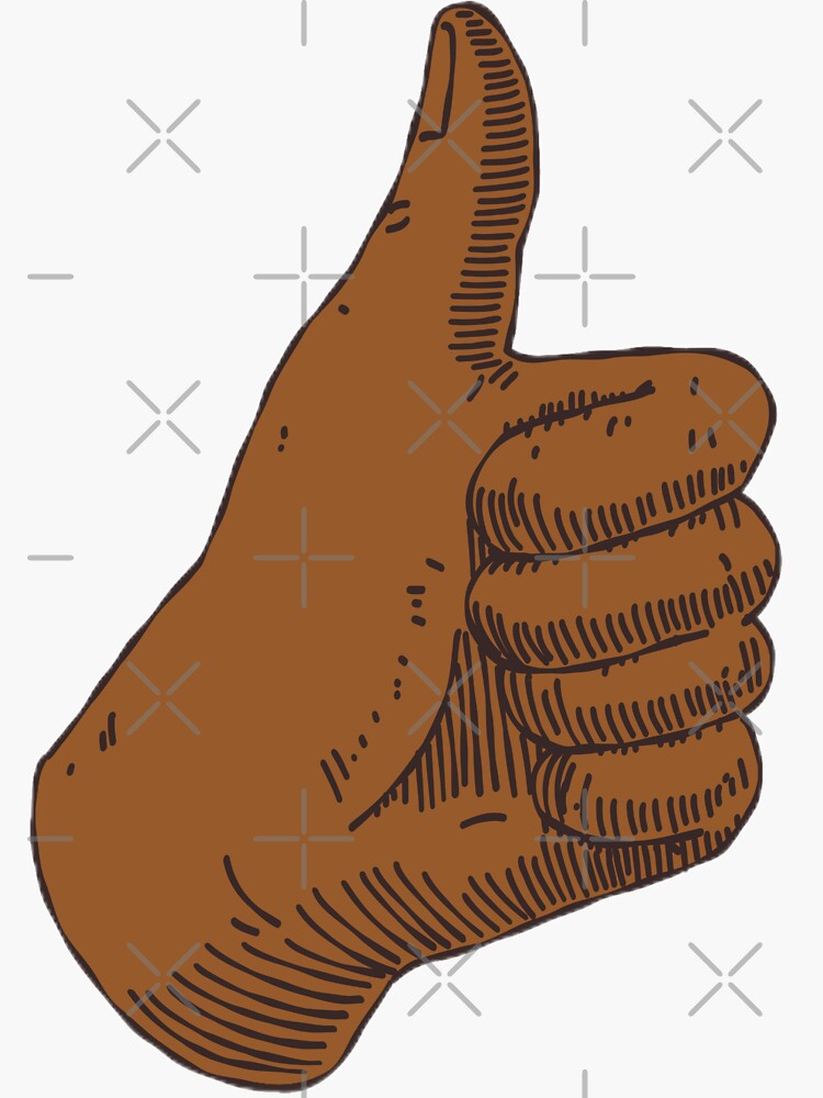 Thumbs Up Okay Cartoon Hand Sign' Sticker