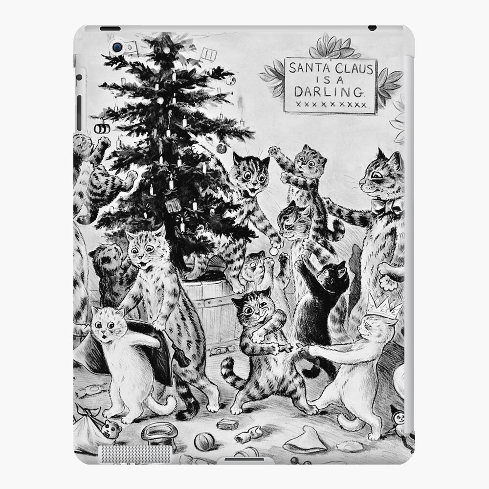 Louis Wain Christmas Santa Art Board Print for Sale by raybondesigns