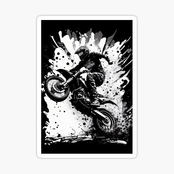 Item preview, Dirt bike stunt - black and white cool background designed and sold by KoolArtDistrict.