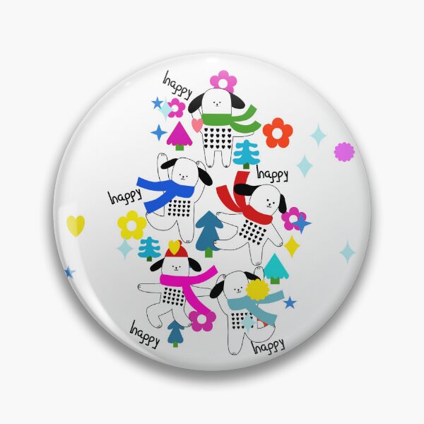 Item preview,  happy new year dog have red, green, pink, blue, flower, Christmas tree, star designed and sold by UnloveToy10.