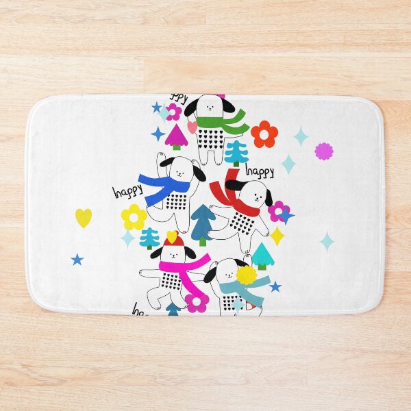 Item preview,  happy new year dog have red, green, pink, blue, flower, Christmas tree, star designed and sold by UnloveToy10.