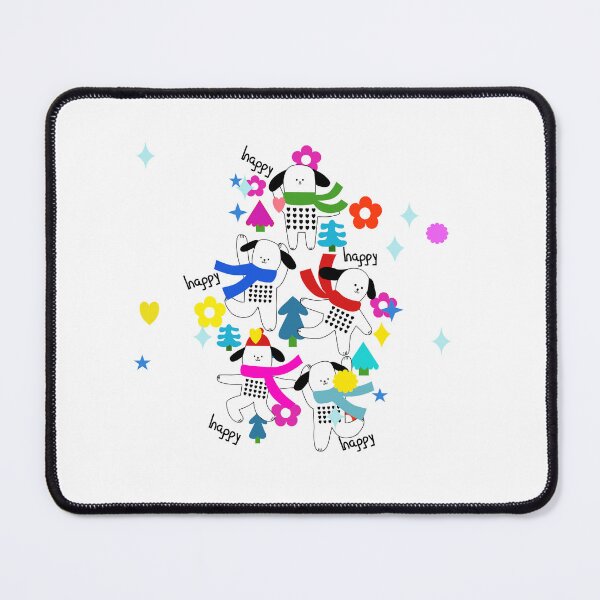 Item preview,  happy new year dog have red, green, pink, blue, flower, Christmas tree, star designed and sold by UnloveToy10.