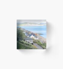 Lyme Regis from gardens Acrylic Block