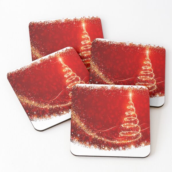 Item preview, Abstract Sparkle Christmas tree Red Gold designed and sold by WearWolfDesigns.